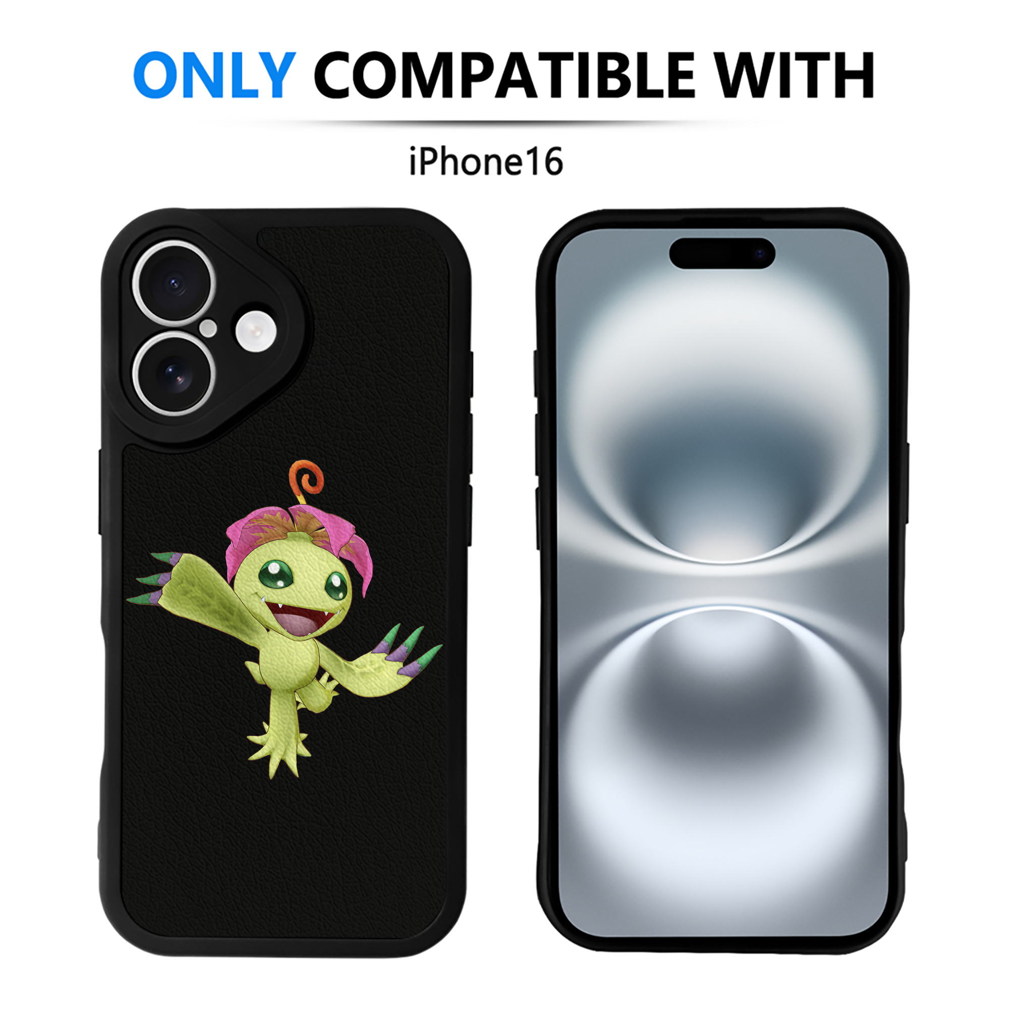 （画像用） Digimon デジタルモンスター/デジモン 【iPhone 16シリーズ対応】シリコンスマホケース（レザー調） 材質：シリコン